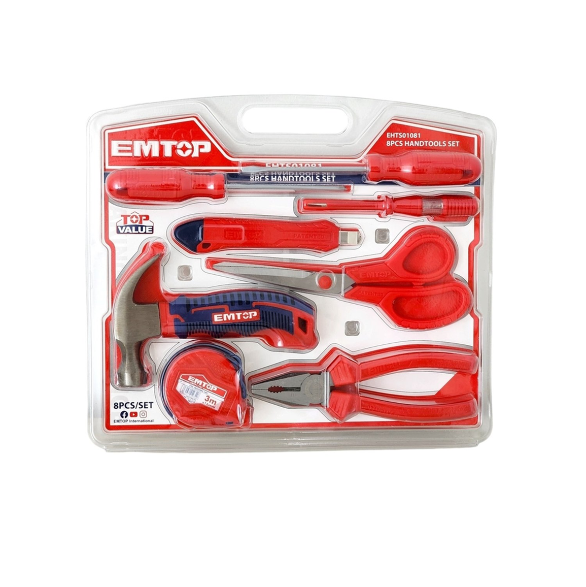 EHTS01081 8 Pcs Hand Tools Set
