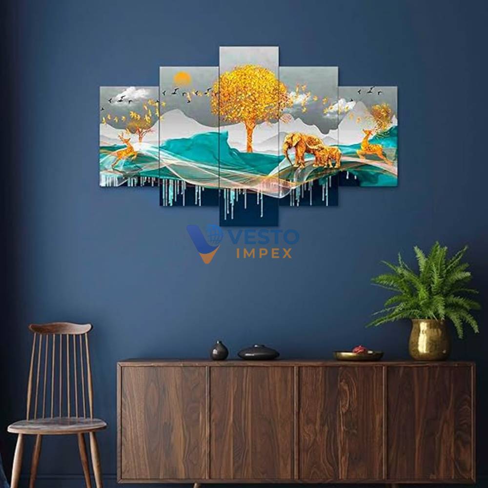 Elephant and Deer Wall Painting for Home Decoration - Image 2