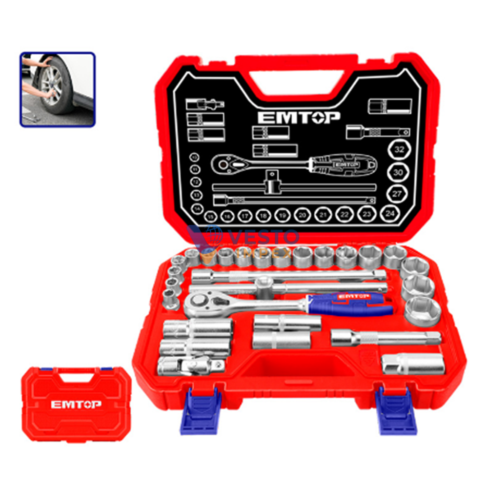 28 Pcs 1/2″ socket set